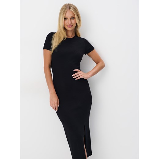 Mohito - Dzianinowa sukienka midi - czarny Mohito XS promocja Mohito