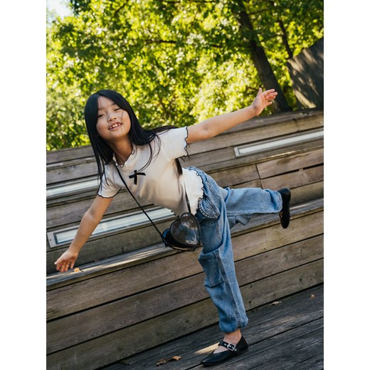 Reserved - Baleriny z imitacji skóry - czarny ze sklepu Reserved w kategorii Balerinki dziecięce - zdjęcie 187539029