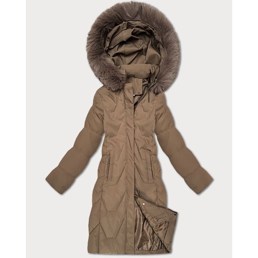 Damska kurtka zimowa z kapturem J Style camel (16M9201-84) ze sklepu goodlookin.pl w kategorii Kurtki damskie - zdjęcie 187539535