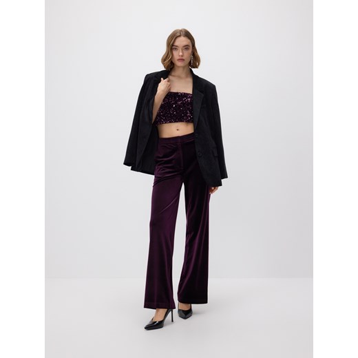 Reserved - Cekinowy top - ciemnofioletowy Reserved M Reserved