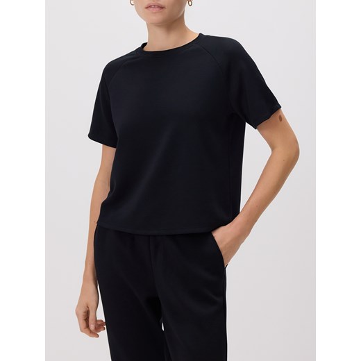 Reserved - T-shirt z modalem - czarny ze sklepu Reserved w kategorii Bluzki damskie - zdjęcie 187540089