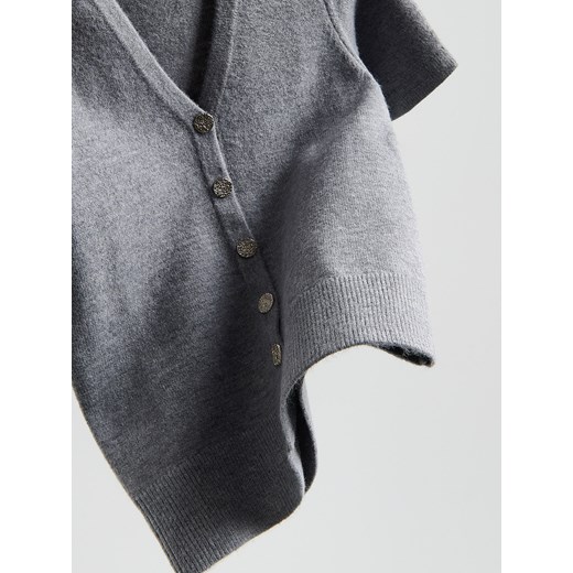 Reserved - Kardigan z dekoracyjnymi guzikami - szary Reserved L Reserved