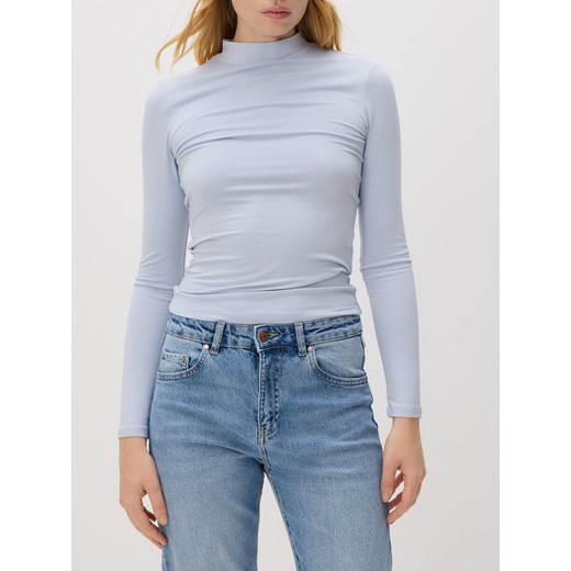 Reserved - Longsleeve z włóknami bambusowymi - jasnoniebieski ze sklepu Reserved w kategorii Bluzki damskie - zdjęcie 187540148