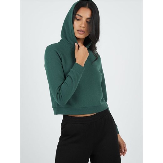 Sinsay - Bluza hoodie basic - zielony ze sklepu Sinsay w kategorii Bluzy damskie - zdjęcie 187540629