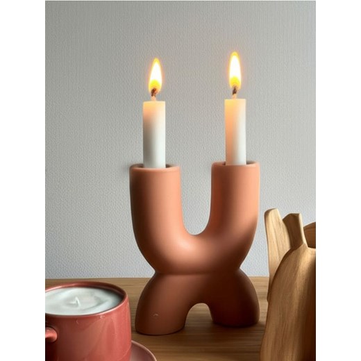 Sinsay - Świecznik ceramiczny - pomarańczowy Sinsay One Size Sinsay