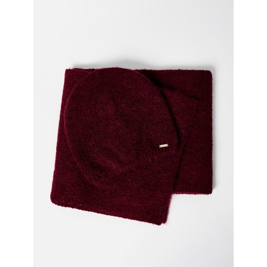 Mohito - Bordowy szalik z wełną alpaki - kasztanowy ze sklepu Mohito w kategorii Szaliki i chusty damskie - zdjęcie 187540945