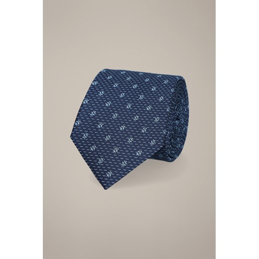 Krawat Granatowy Wzór Roślinny ze sklepu Lancerto S.A. w kategorii Krawaty - zdjęcie 187541055
