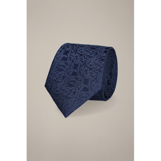 Krawat Granatowy Wzór w Liście ze sklepu Lancerto S.A. w kategorii Krawaty - zdjęcie 187541056
