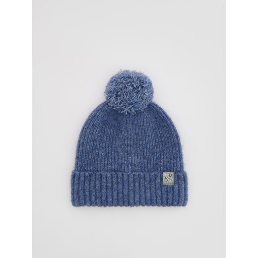 Reserved - Czapka z pomponem - granatowy ze sklepu Reserved w kategorii Czapki dziecięce - zdjęcie 187541136