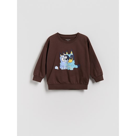 Reserved - Bawełniany longsleeve Bluey - brązowy ze sklepu Reserved w kategorii Bluzy chłopięce - zdjęcie 187541185
