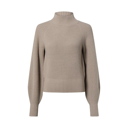 HUGO Damski sweter z dzianiny z wełną i kaszmirem - Sorellasio Kobiety taupe jednolity ze sklepu vangraaf w kategorii Swetry damskie - zdjęcie 187541535