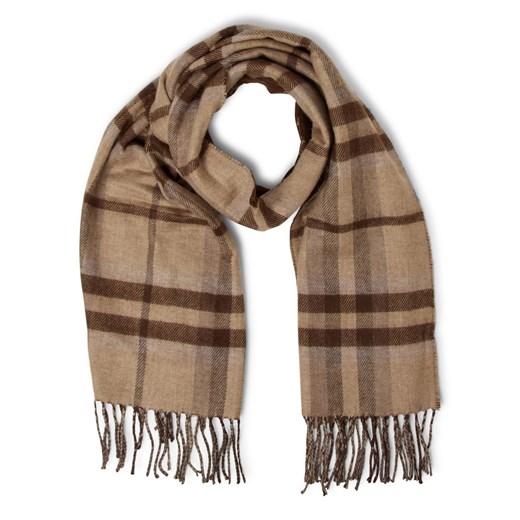 Lauren Ralph Lauren Damski tkany szal z zawartością wełny Kobiety brązowy w kratkę ze sklepu vangraaf w kategorii Szaliki i chusty damskie - zdjęcie 187541549