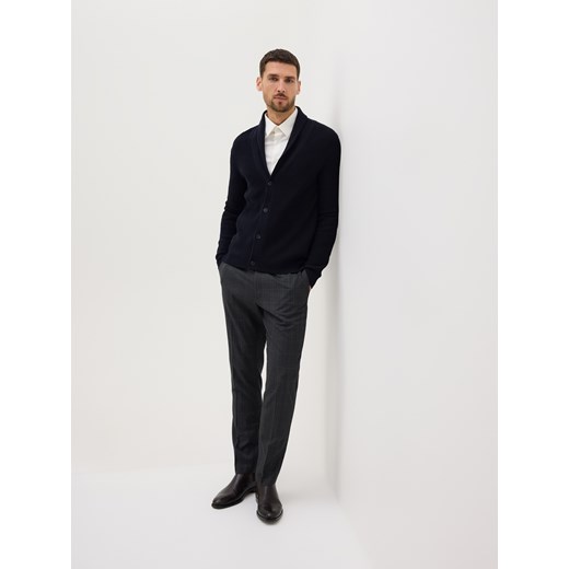 Reserved - Kardigan z wełną - granatowy ze sklepu Reserved w kategorii Swetry męskie - zdjęcie 187541658