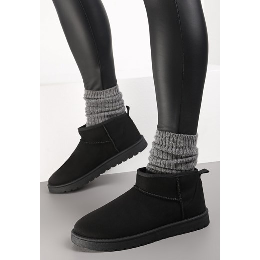 Czarne Śniegowce Actilea ze sklepu born2be.pl w kategorii Śniegowce damskie - zdjęcie 187541896