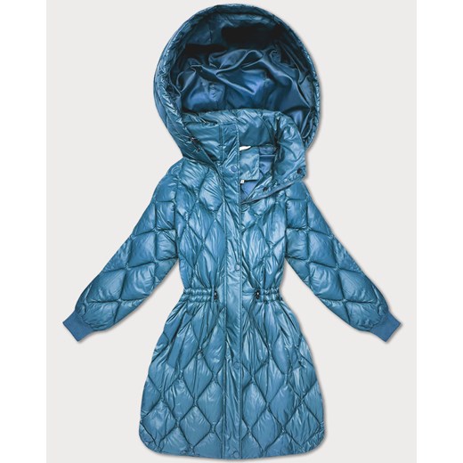 Obszerna zimowa kurtka damska oversize Minority niebieska (M2-6518-30) ze sklepu goodlookin.pl w kategorii Kurtki damskie - zdjęcie 187543546