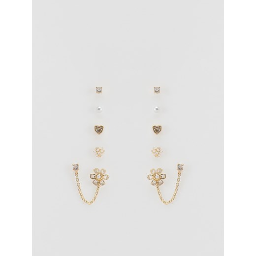 Reserved - Zestaw kolczyków z cyrkoniami - złoty ze sklepu Reserved w kategorii Kolczyki - zdjęcie 187544097