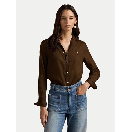 Polo Ralph Lauren Koszula 211970730508 Brązowy Regular Fit ze sklepu MODIVO w kategorii Koszule damskie - zdjęcie 187545359