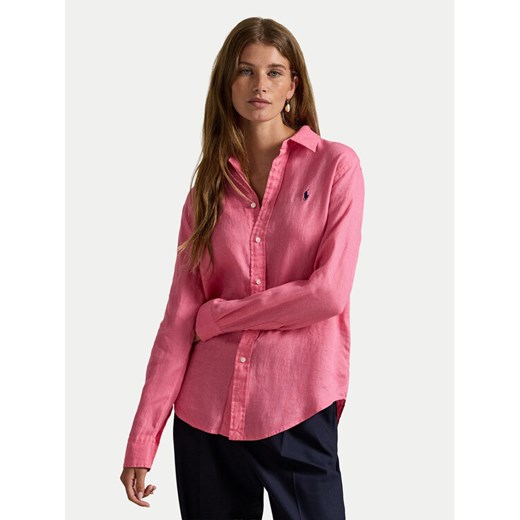 Polo Ralph Lauren Koszula 211970730504 Różowy Regular Fit ze sklepu MODIVO w kategorii Koszule damskie - zdjęcie 187545407