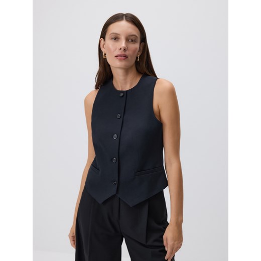 Reserved - Taliowana kamizelka - czarny ze sklepu Reserved w kategorii Kamizelki damskie - zdjęcie 187545925