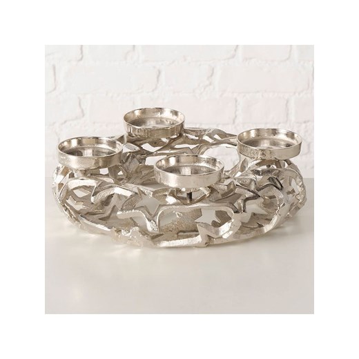 Boltze Świecznik &quot;Sterny&quot; w kolorze srebrnym - wys. 10 cm ze sklepu Limango Polska w kategorii Świeczniki - zdjęcie 187546717