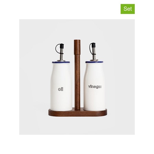 Homla 3-częściowy zestaw &quot;Modern Hamptons&quot; w kolorze brązowo-białym - 17 x 21 cm ze sklepu Limango Polska w kategorii Naczynia - zdjęcie 187546866