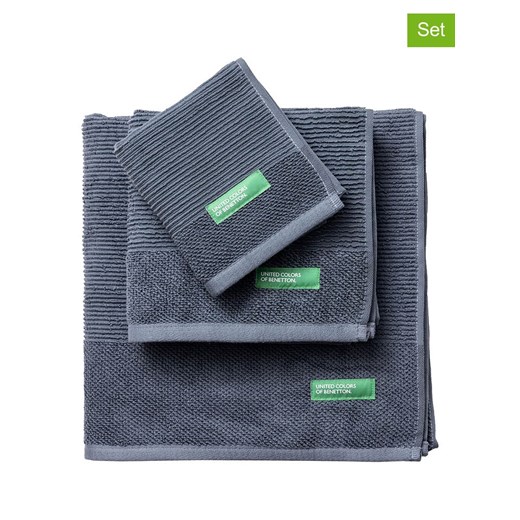 Benetton 3-częściowy zestaw ręczników w kolorze szarym ze sklepu Limango Polska w kategorii Ręczniki - zdjęcie 187546898