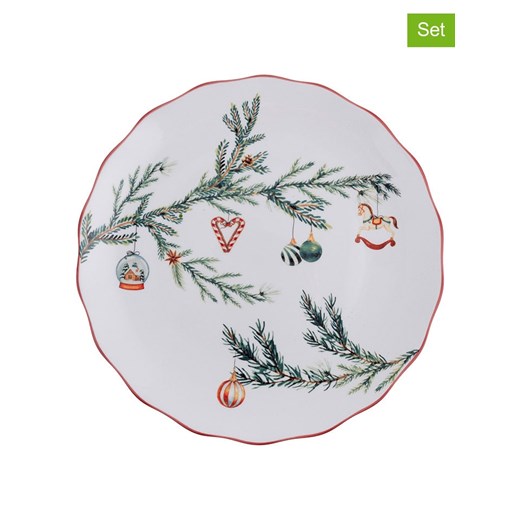 Villa d´Este Talerze obiadowe (6 szt.) w kolorze biało-zielono-czerwonym - Ø 27 cm ze sklepu Limango Polska w kategorii Naczynia - zdjęcie 187546909