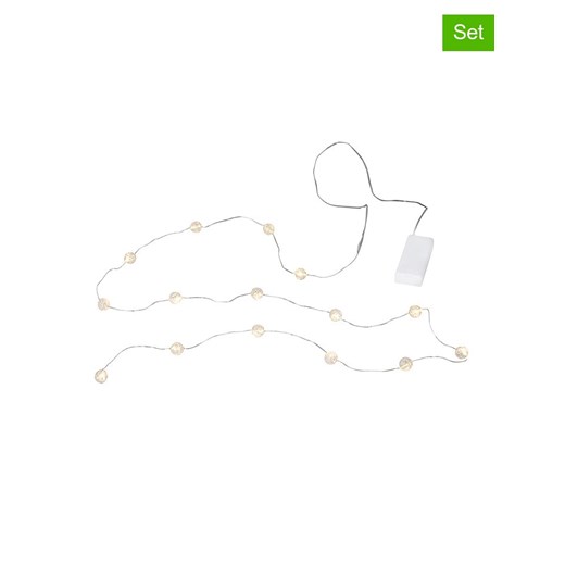 Hollybell Łańcuchy świetlne LED (2 szt.) w kolorze białej bieli - 190 cm ze sklepu Limango Polska w kategorii Oświetlenie - zdjęcie 187546925