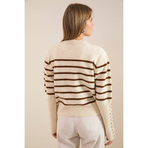 Bianco Lucci Sweter w kolorze beżowo-jasnobrązowym Bianco Lucci onesize wyprzedaż Limango Polska