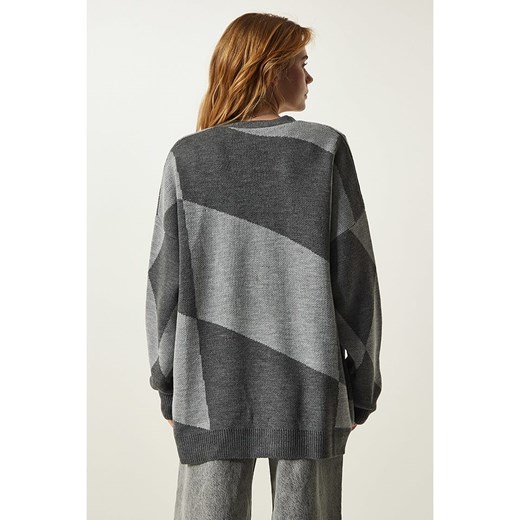 Happiness Istanbul Kardigan w kolorze szarym Happiness Istanbul onesize okazja Limango Polska