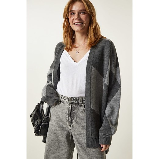 Happiness Istanbul Kardigan w kolorze szarym Happiness Istanbul onesize okazja Limango Polska