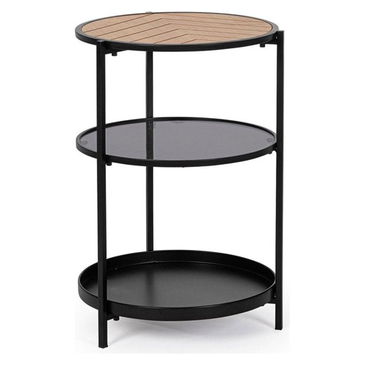 Bizzotto Stolik &quot;Haldor&quot; w kolorze czarno-beżowym - wys. 60,5 x Ø 40 cm ze sklepu Limango Polska w kategorii Stoliki kawowe - zdjęcie 187547009