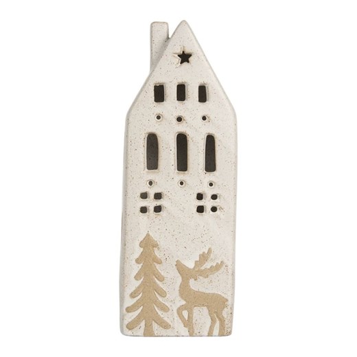 Clayre &amp; Eef Dekoracyjny domek LED w kolorze kremowym - 9 x 24 x 7 cm ze sklepu Limango Polska w kategorii Dekoracje - zdjęcie 187547146