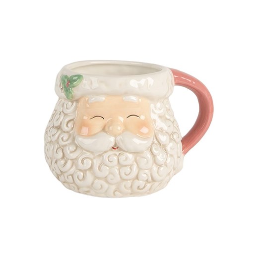 Clayre &amp; Eef Kubek jumbo w kolorze biało-jasnoróżowym - 550 ml ze sklepu Limango Polska w kategorii Dzbanki i zaparzacze - zdjęcie 187547165