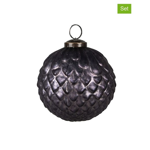 Clayre &amp; Eef Bombki (2 szt.) w kolorze fioletowym - Ø 10 cm ze sklepu Limango Polska w kategorii Dekoracje bożonarodzeniowe - zdjęcie 187547188