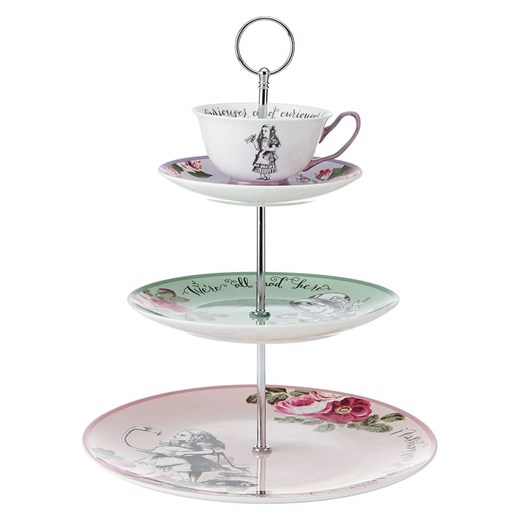 Mikasa Etażerka &quot;Alice In Wonderland&quot; ze wzorem - wys. 34 x Ø 27 cm ze sklepu Limango Polska w kategorii Misy i tace dekoracyjne - zdjęcie 187547258