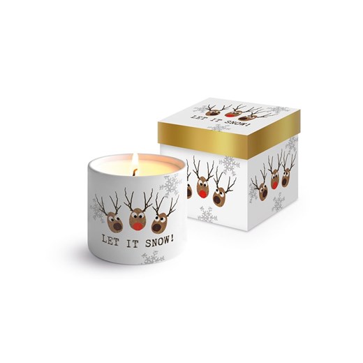 ppd Świeca &quot;Let it snow&quot; w kolorze biało-jasnobrązowym - wys. 8,5 x Ø 7 cm ze sklepu Limango Polska w kategorii Świece i dyfuzory - zdjęcie 187547496