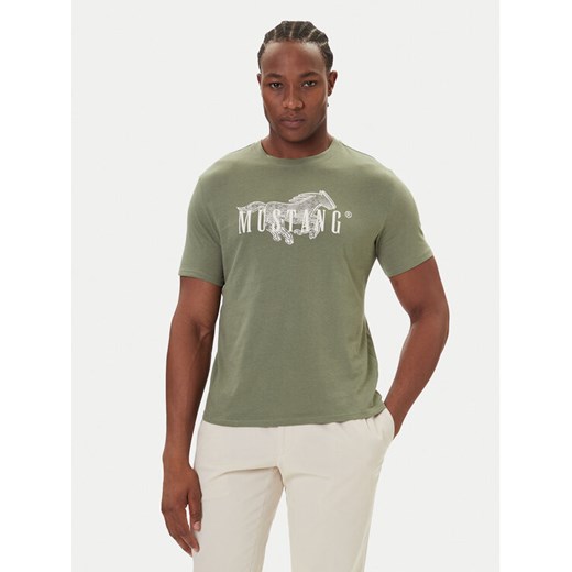 Mustang T-Shirt Austin 1016858 Zielony Regular Fit ze sklepu MODIVO w kategorii T-shirty męskie - zdjęcie 187547757