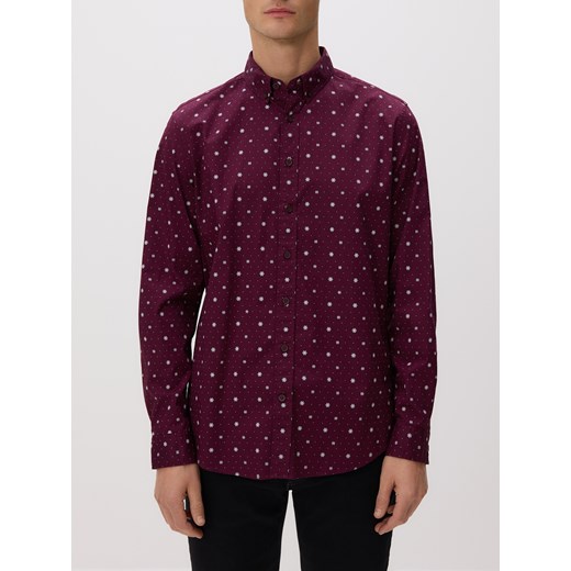 Reserved - Koszula slim fit w świąteczny wzór - bordowy ze sklepu Reserved w kategorii Koszule męskie - zdjęcie 187547958