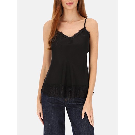 Czarny top z koronką na ramiączkach L’AF Amora ze sklepu Eye For Fashion w kategorii Bluzki damskie - zdjęcie 187549125