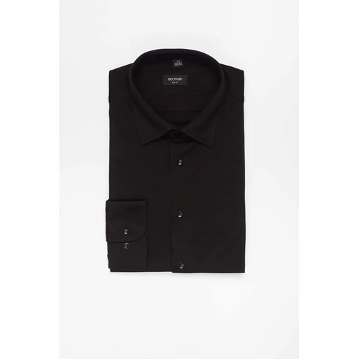 KOSZULA FORMENTO 3323 DŁUGI RĘKAW SLIM FIT CZARNA Z BAWEŁNY ze sklepu Recman w kategorii Koszule męskie - zdjęcie 187549247