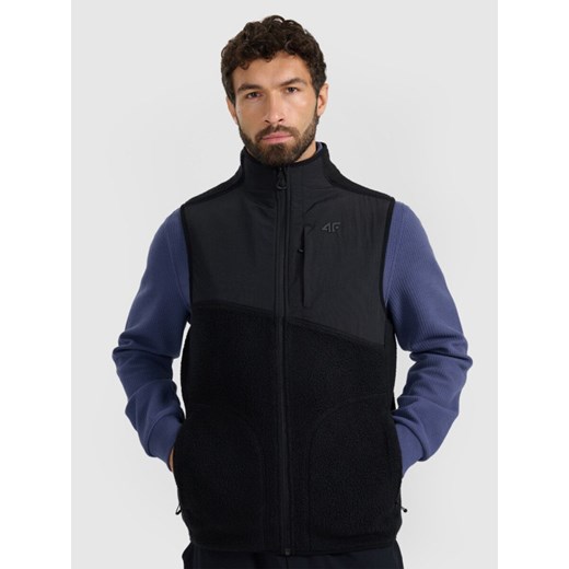 Męski bezrękawnik 4F 4FWAW25TVESM165 - czarny ze sklepu Sportstylestory.com w kategorii Kamizelki męskie - zdjęcie 187549845