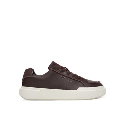 Sneakersy Calvin Klein Chunky Cupsole Lace Up Lth Pinch YM0YM01454 Bordowy ze sklepu eobuwie.pl w kategorii Buty sportowe męskie - zdjęcie 187551889