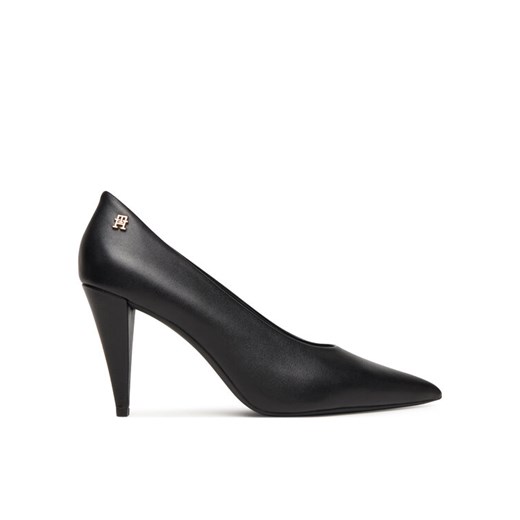 Czółenka Tommy Hilfiger Th Smooth Leather Pump FW0FW08960 Czarny ze sklepu eobuwie.pl w kategorii Czółenka - zdjęcie 187551927