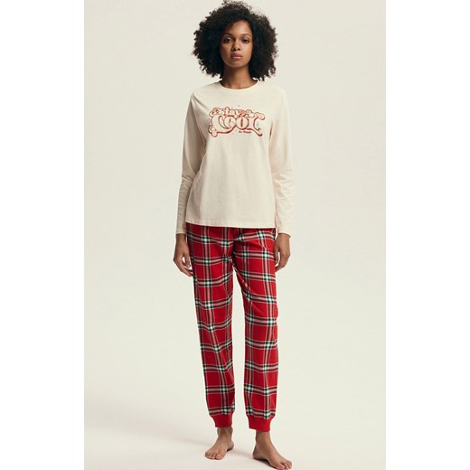 Henderson bawełniana piżama damska Dalisa 43717-01X, Kolor kremowo-czerwony, Rozmiar 2XL, Henderson ze sklepu Intymna w kategorii Piżamy damskie - zdjęcie 187552659