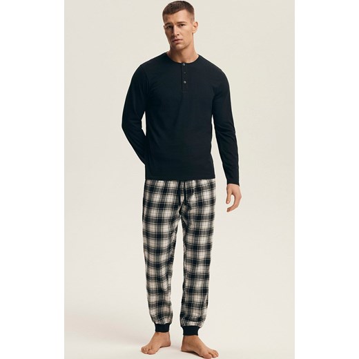 Henderson bawełniana piżama męska Noir 43457-99X, Kolor czarno-szary, Rozmiar 2XL, Henderson ze sklepu Intymna w kategorii Piżamy męskie - zdjęcie 187552669