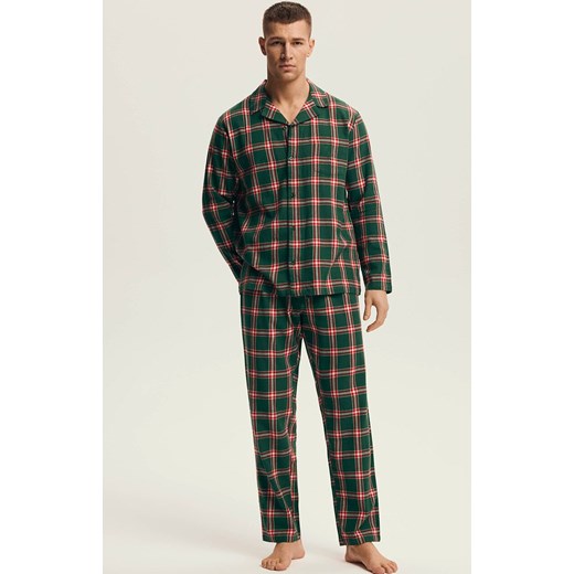 Henderson bawełniana piżama męska w kratę Nut 43460-77X, Kolor zielono-czerwony, Rozmiar 2XL, Henderson ze sklepu Intymna w kategorii Piżamy męskie - zdjęcie 187552679