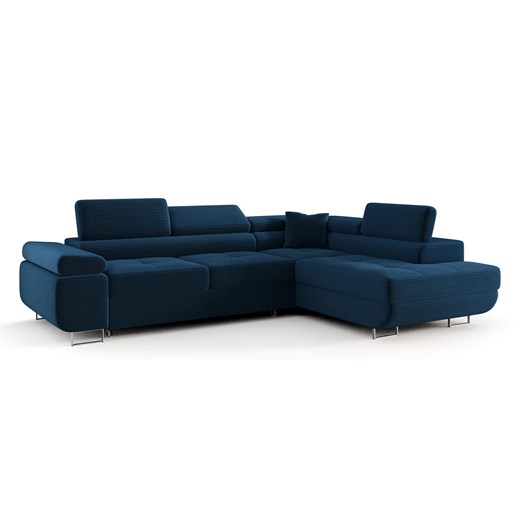 Granatowy rozkładany narożnik z pojemnikiem C8-L27 ze sklepu Edinos.pl w kategorii Narożniki - zdjęcie 187552687