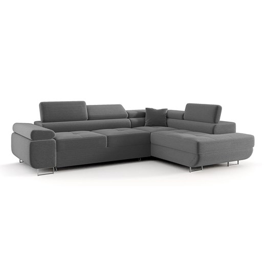 Ciemnoszary narożnik z funkcją spania i pojemnikiem Z8-G32 ze sklepu Edinos.pl w kategorii Narożniki - zdjęcie 187552706