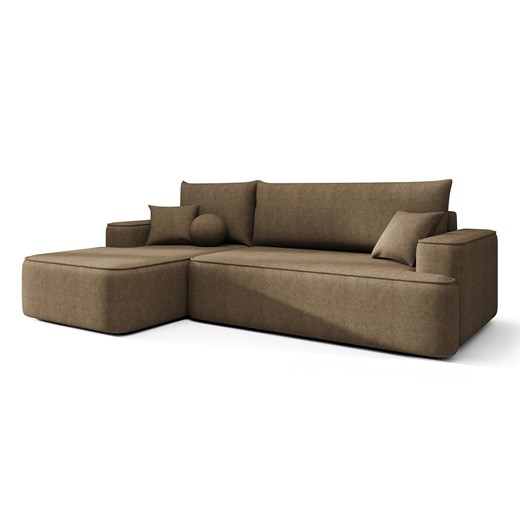 Brązowy narożnik rozkładany z pojemnikiem B7-P40 ze sklepu Edinos.pl w kategorii Narożniki - zdjęcie 187552738